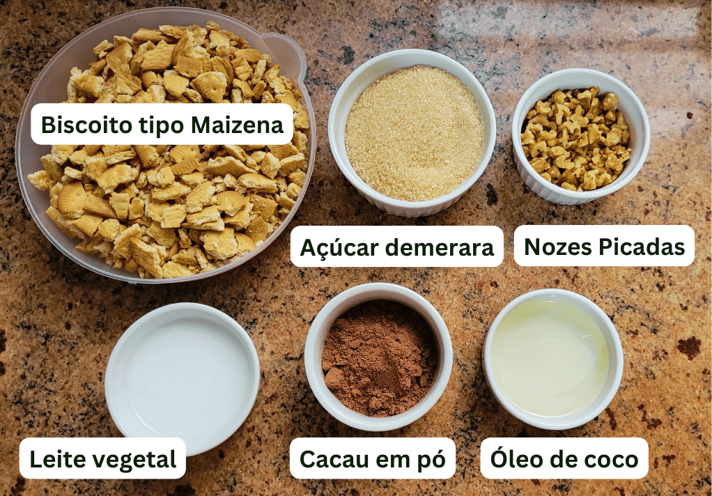 mise en place da torta palha italiana vegana