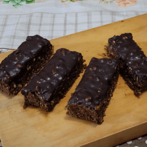 Receita de Barrinha Proteica Vegana de Chocolate