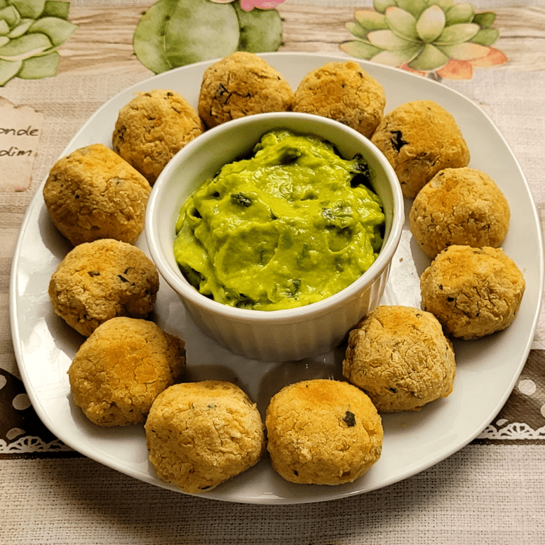 bolinho vegano de arroz com grão de bico