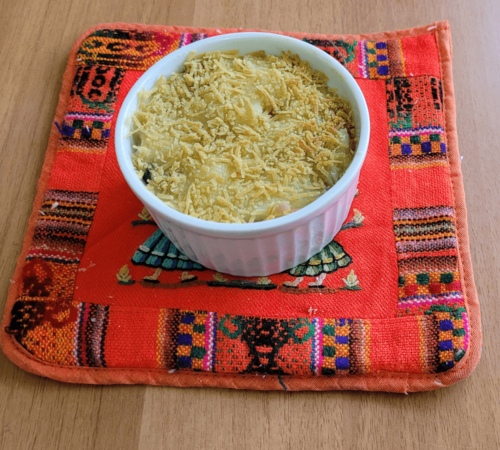 escondidinho de mandioca vegano no ramequim