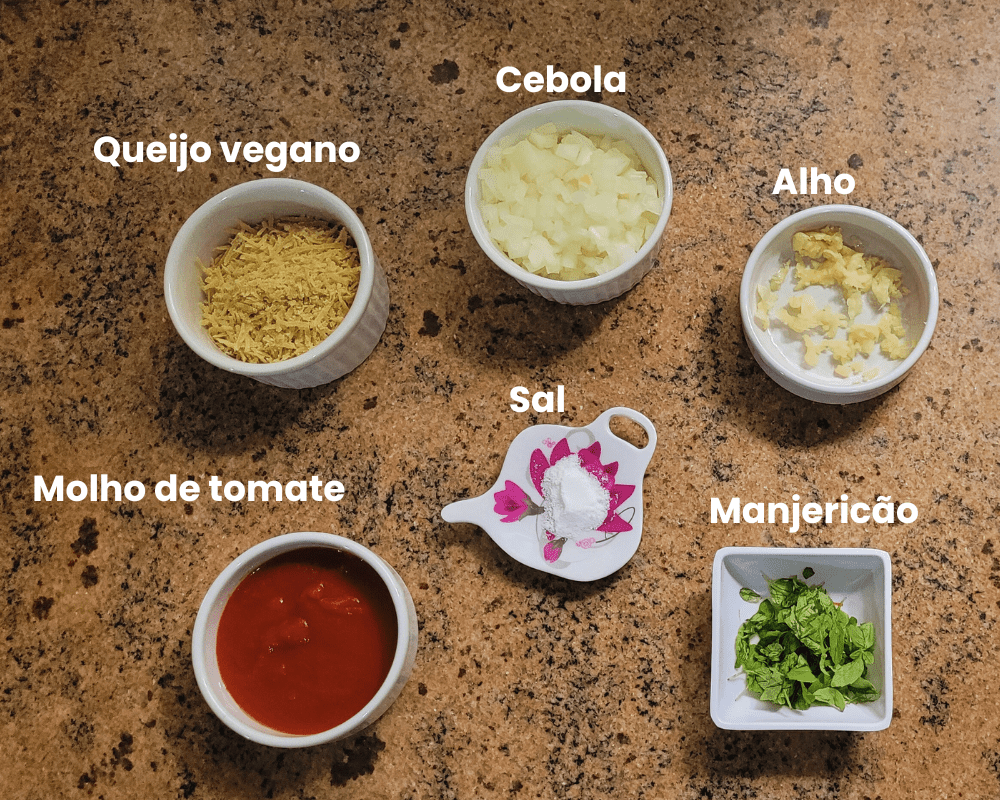 Temperos para a receita de arroz de forno vegano