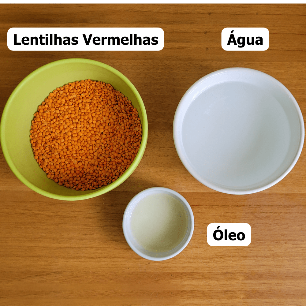 ingredientes massa de panqueca vegana de lentilha