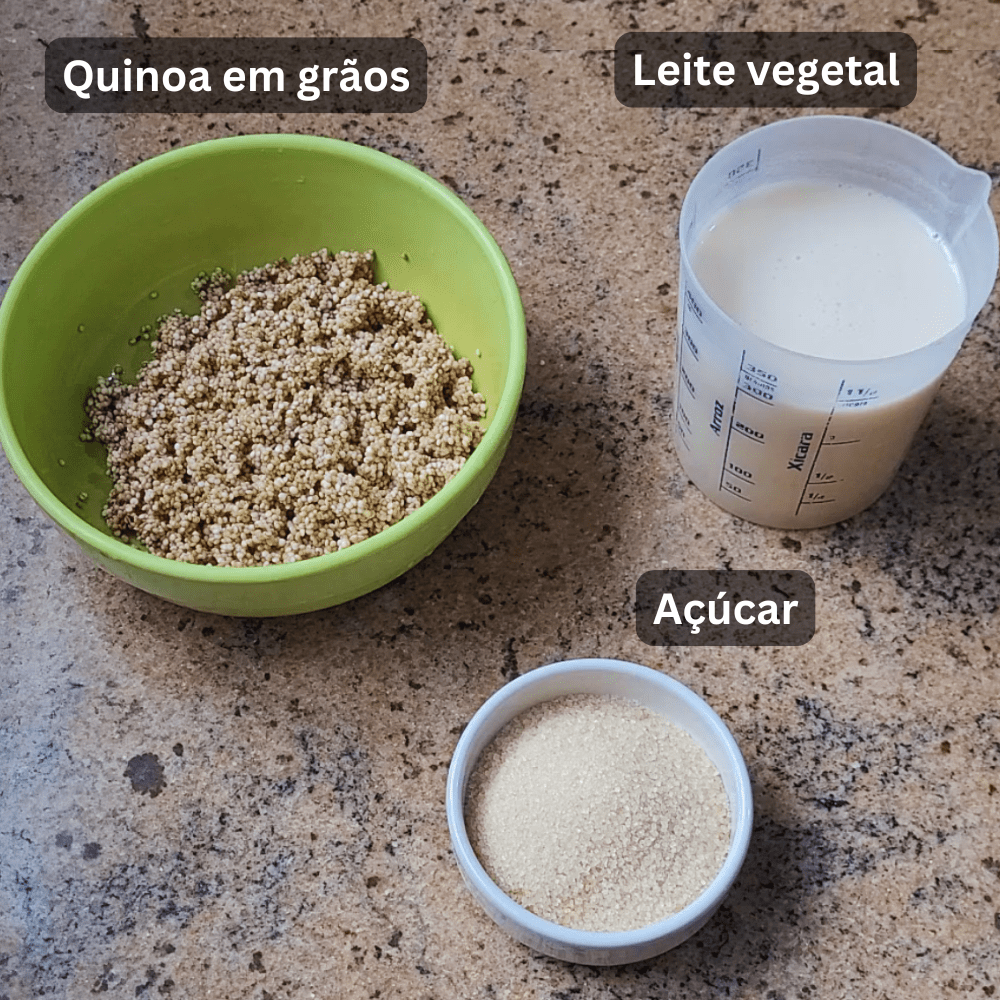 quinoa doce vegana ingredientes