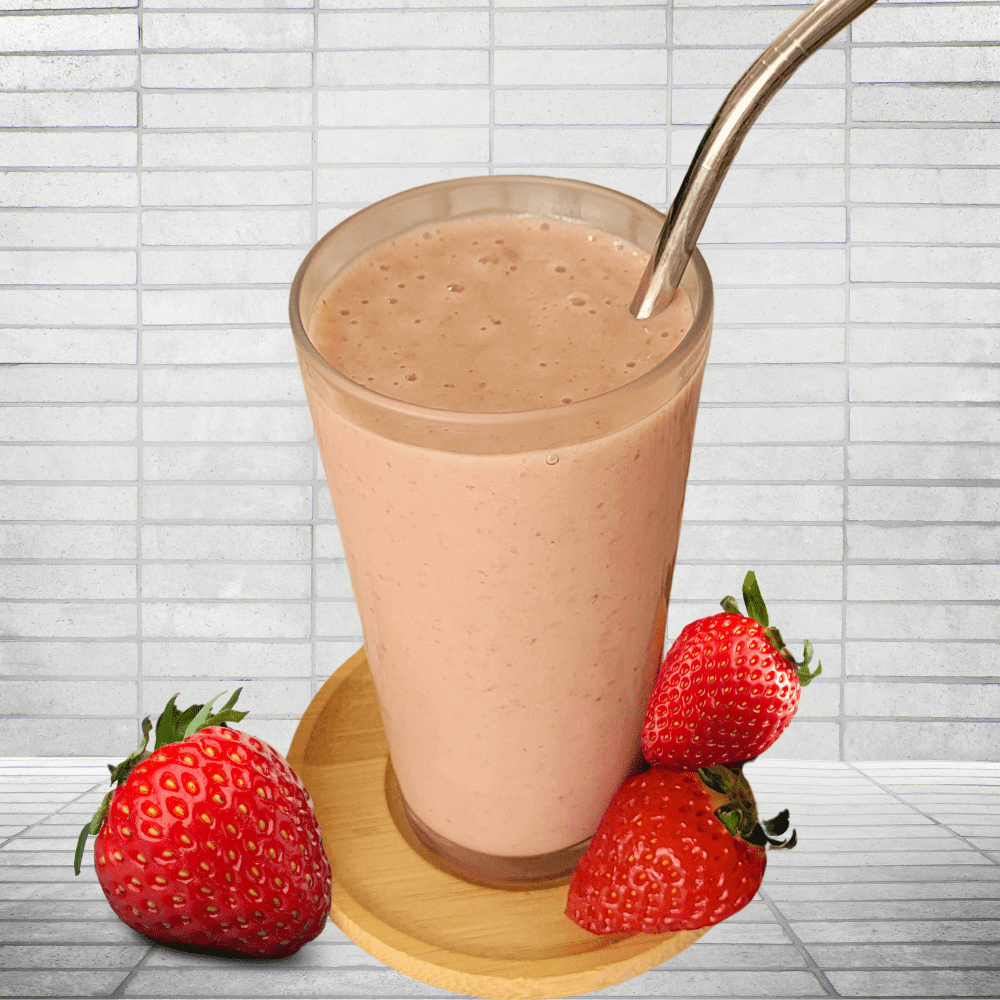 receita de smoothie de morango, banana e linhaça