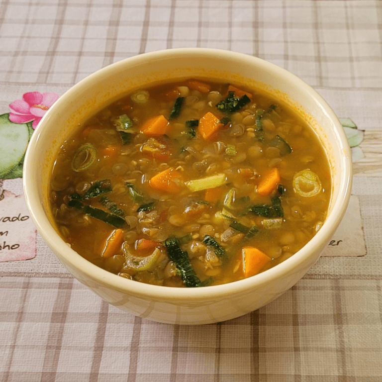 sopa de lentilha com cenoura saudável e fitness