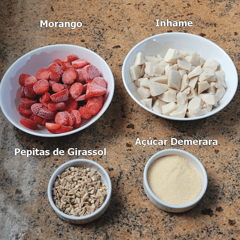 ingredientes para receita de danoninho de inhame sem lactose