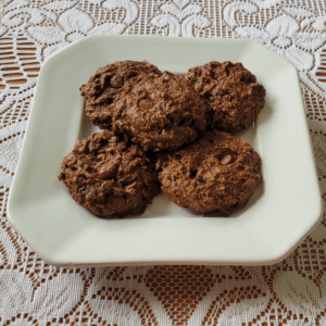 Cookies Veganos de Cacau sem glúten com Resíduo do Leite Vegetal de Coco