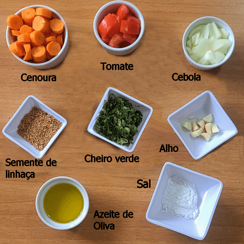ingredientes patê vegano de cenoura